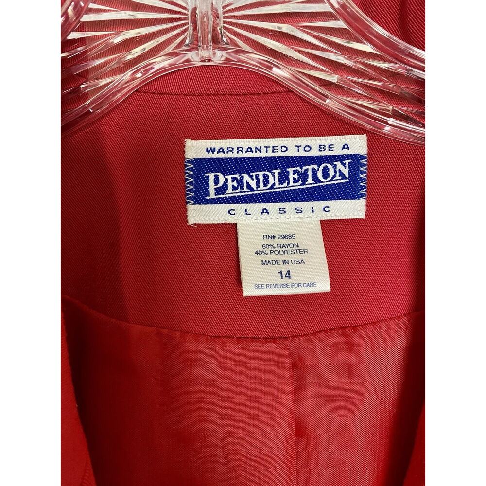 Vtg Pendleton Women's Size 14 Red Suit Long‎ Sleeve Blazer Jacket & Skirt - Picture 14 of 16